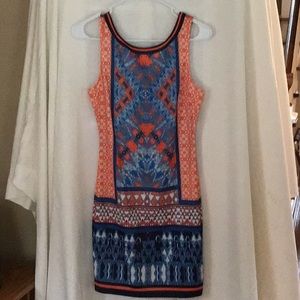 Colorful print bodycon dress